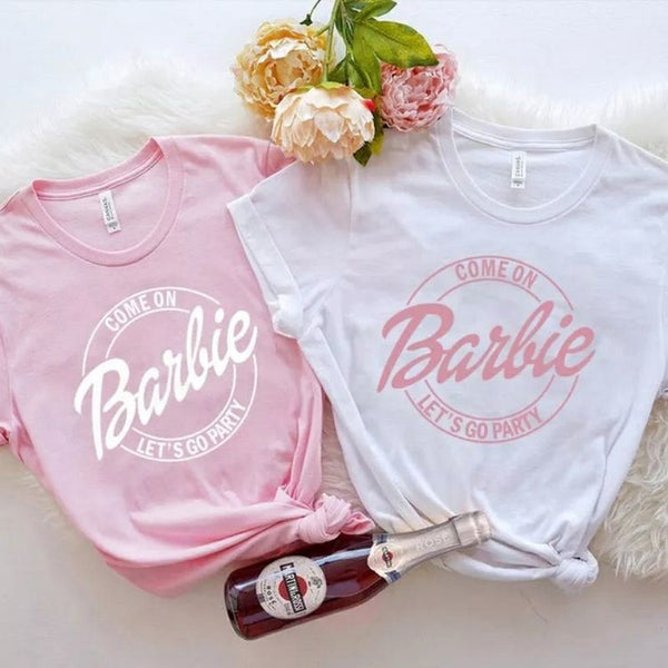Camisetas Amigas Barbie BLANCO Y ROSADO