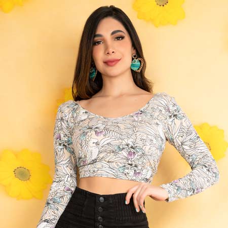 Blusa Crop Unicolor 11052311