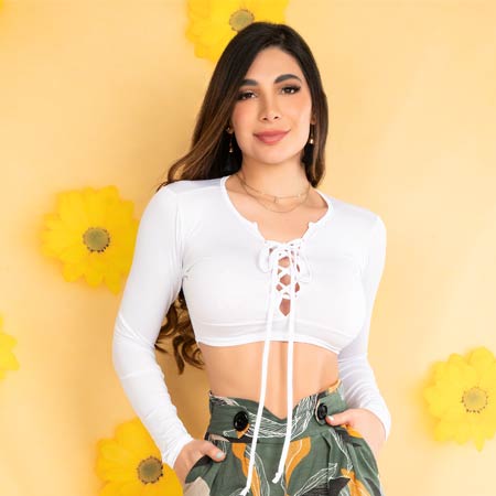 Blusa Crop Blanco 11052312
