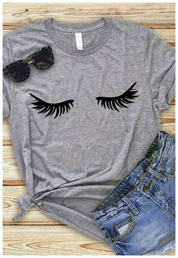 Camiseta Básica Pestañas GRIS