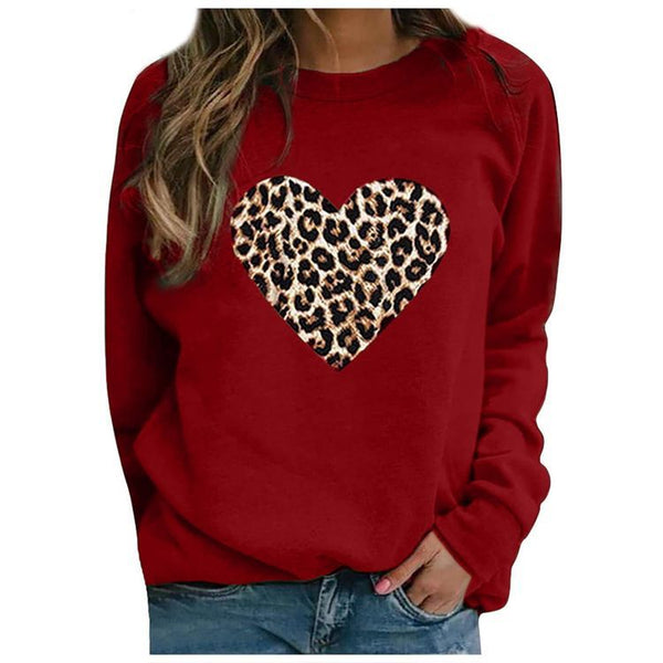 Buzo Corazón Animal print ROJO