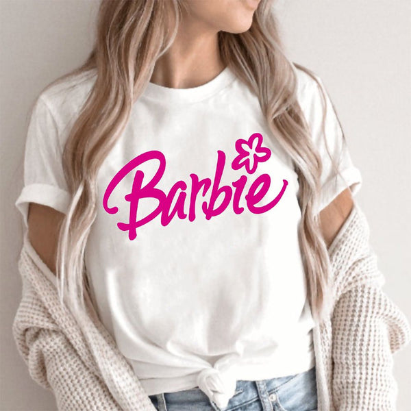 Camiseta Básica Barbie Flor BLANCO