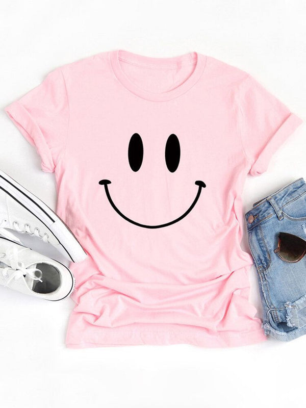 Camiseta Carita feliz ROSADO