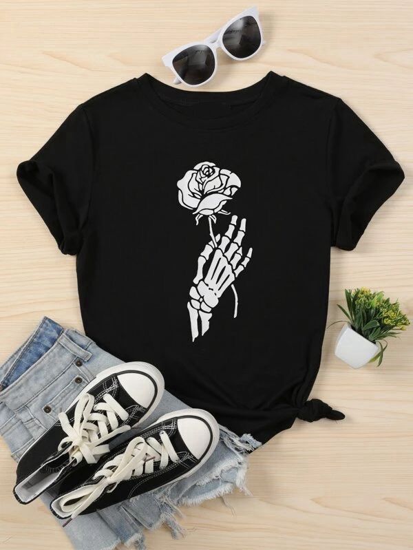 Camiseta Mano Esqueleto