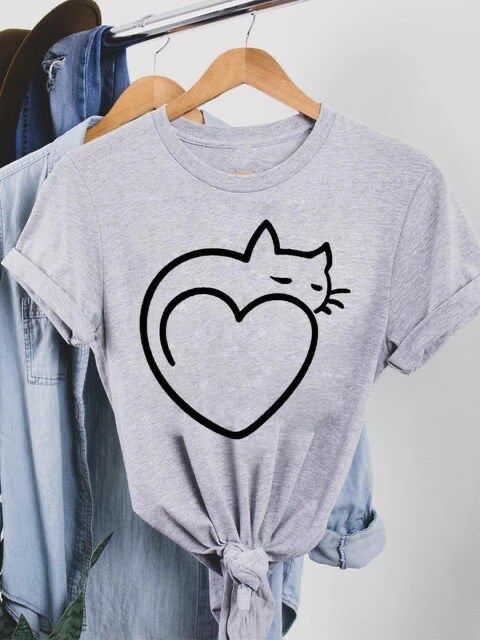 Camiseta Gato Corazón