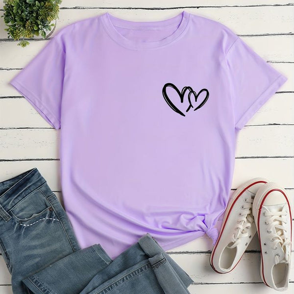 Camiseta Básica Corazones
