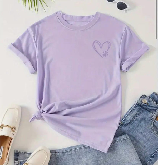 Camiseta Mujer Corazón Patita de Perro