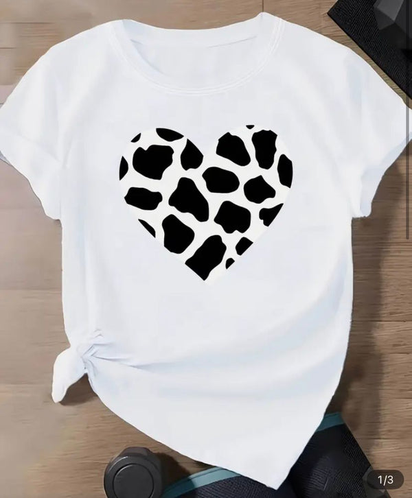 Camiseta Corazón Animal Print Mujer