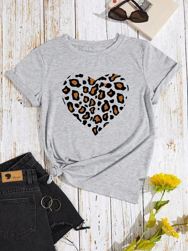Camiseta Corazón Leopardo