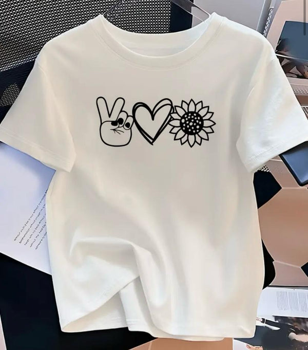 Camiseta Corazón Flor