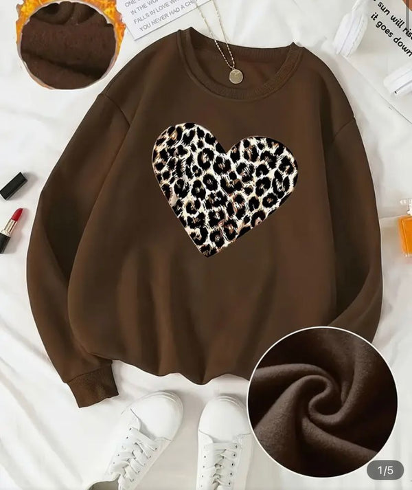 Sudadera Corazón Animal Print
