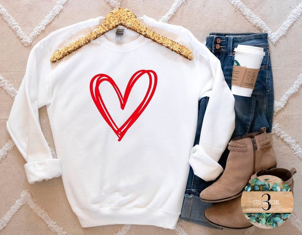 Buzo Corazón Rojo BLANCO