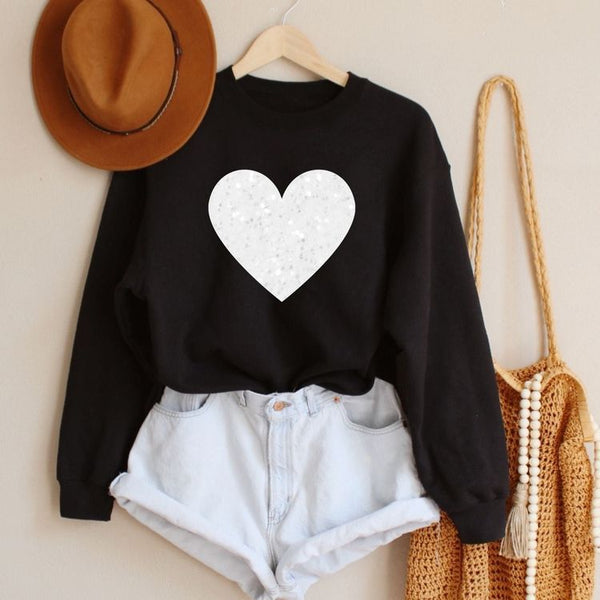 Buzo Corazón Blanco NEGRO