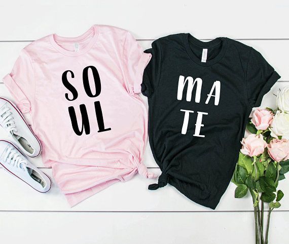 Camisetas de Pareja Soulmate NEGRO/ROSADO