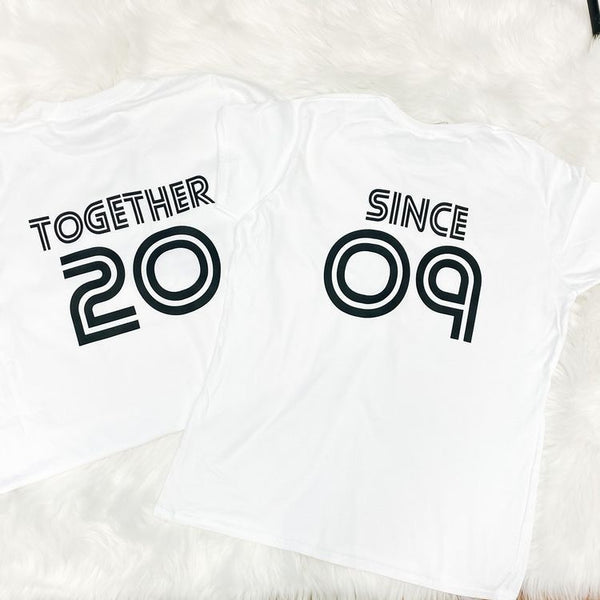 Camisetas de Pareja Together Since... BLANCO