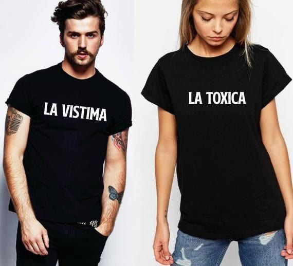 Camisetas Pareja La Vistima y La Tóxica