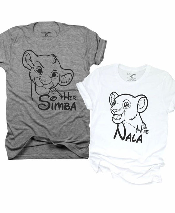 Camisetas Pareja Simba y Nala