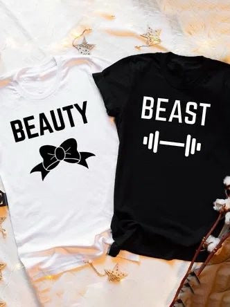 Camisetas Pareja Beauty Beast