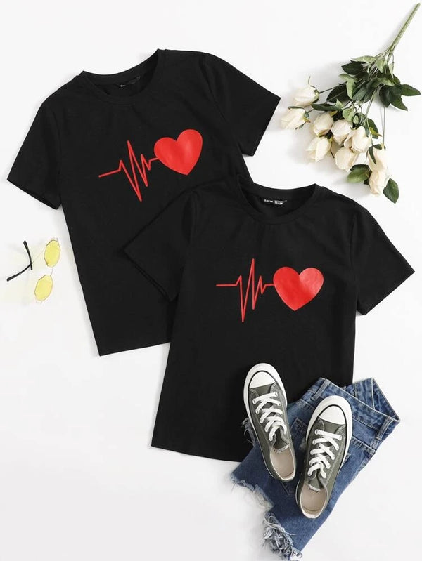 Camisetas Pareja Corazón Latido