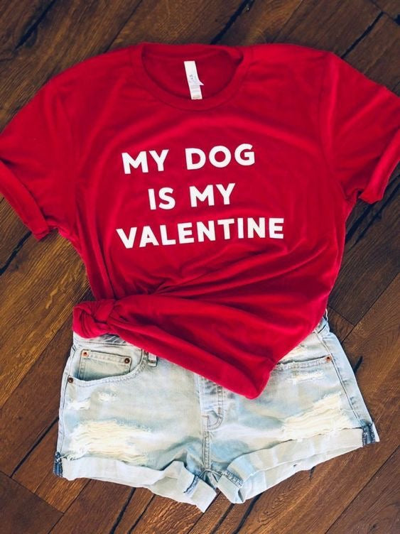 Camiseta Básica My Dog is My Valentine