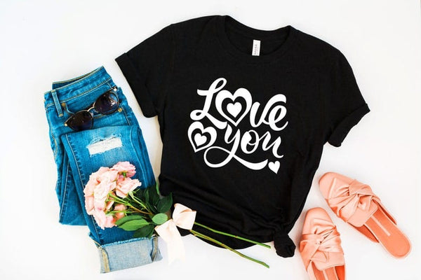 Camiseta Básica Love You Negra