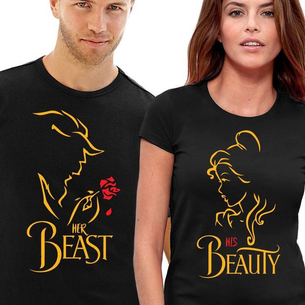 Camisetas Pareja His Beauty Her Beast