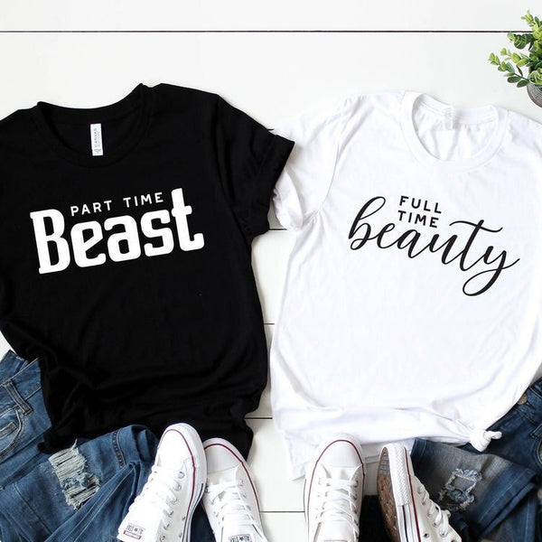 Camisetas de Pareja Beauty and Beast