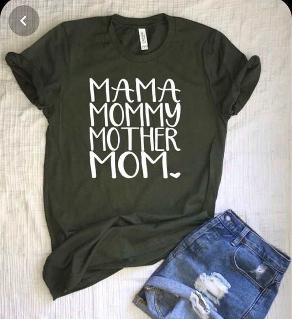 Camiseta Mamá Mama Mommy NEGRO