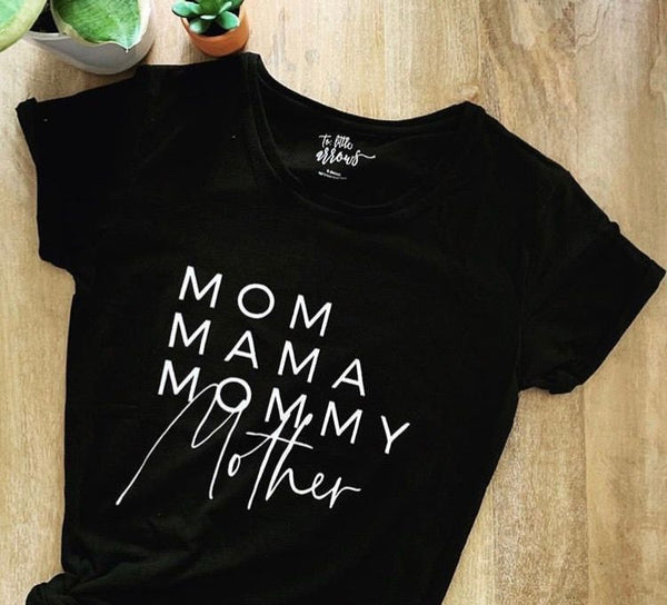 Camiseta Mamá Mom NEGRO