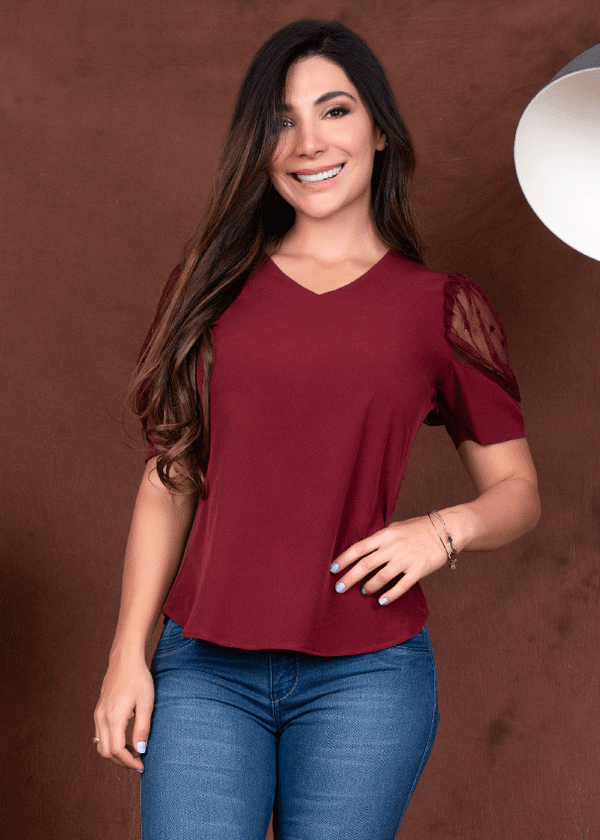 Blusa Vino Tinto O12020