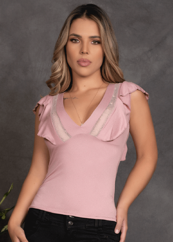 Blusa Rosada O12107